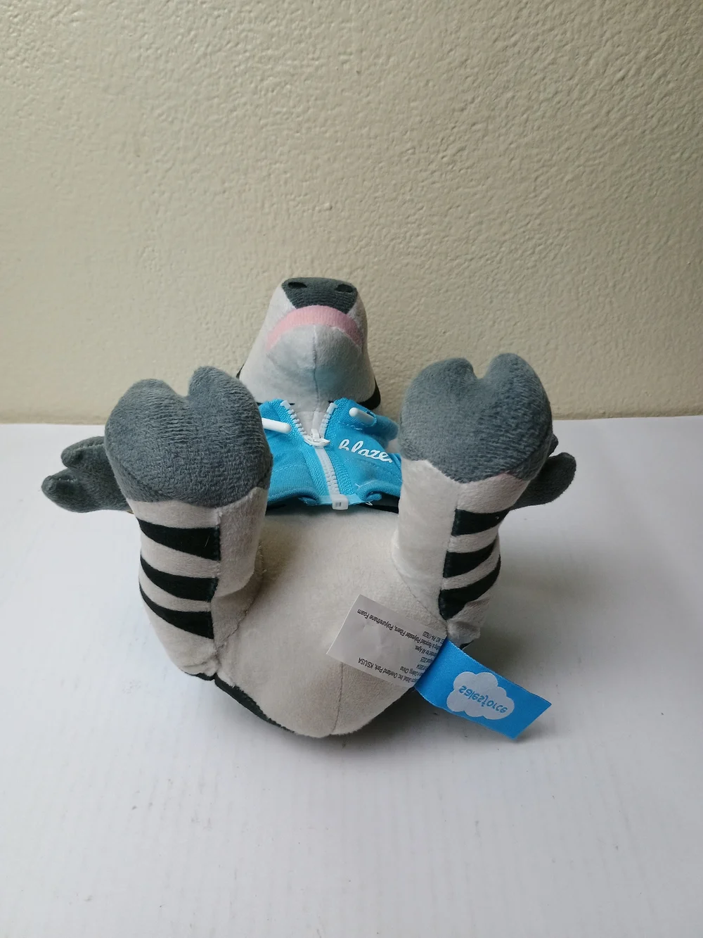 Blue Zig The Zebra Plush Hoodie Stuffed Animal - Kids Toy